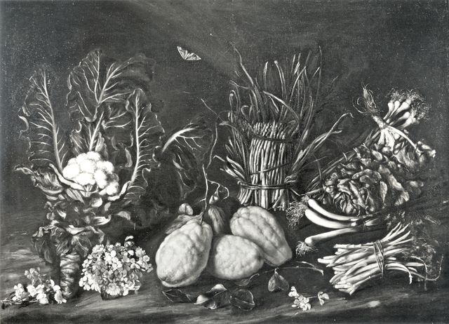Vasari — Salini Tommaso - sec. XVII - Natura morta con ortaggi, fiori e agrumi — insieme